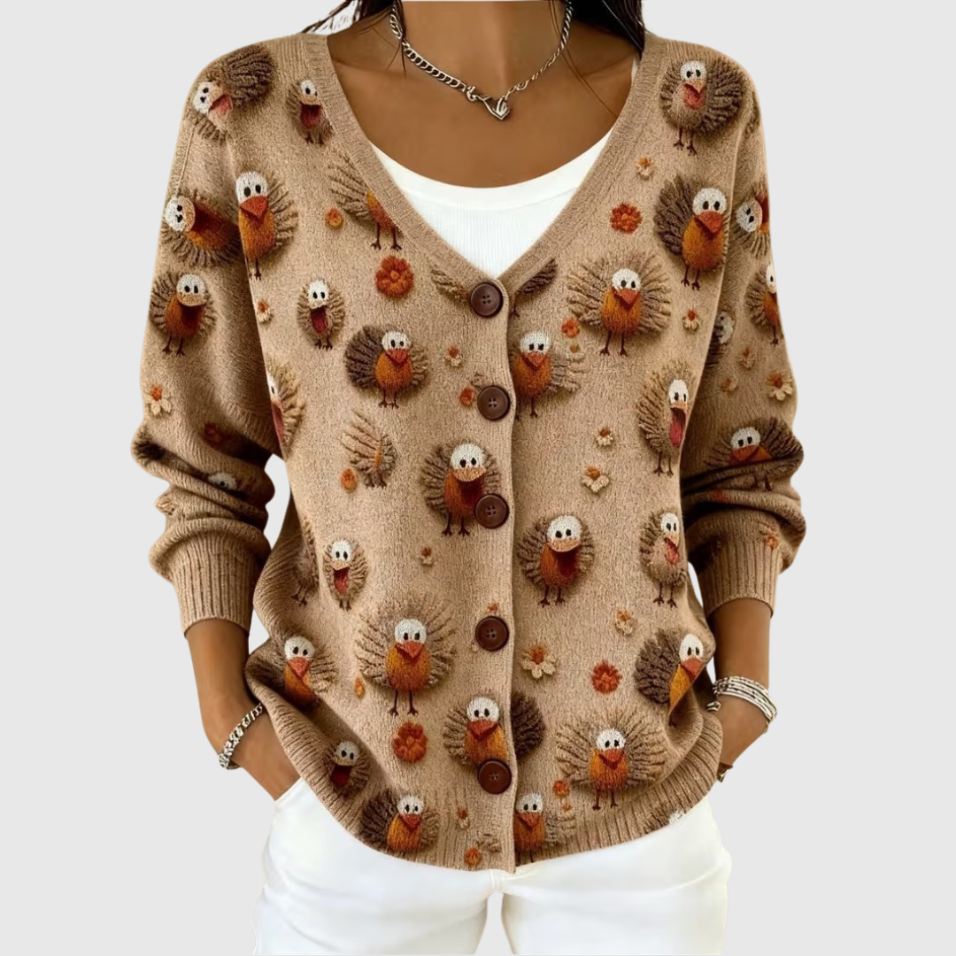 Xanthia | Owl Print Cardigan