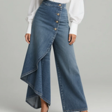 Holly - Wrap Denim Trousers