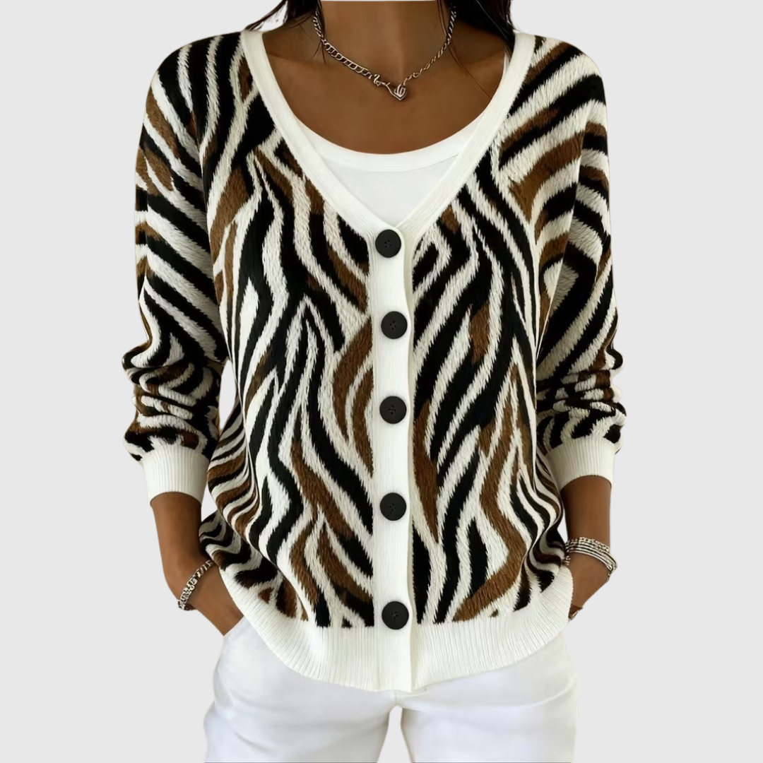 Queenie | Zebra Print Cardigan