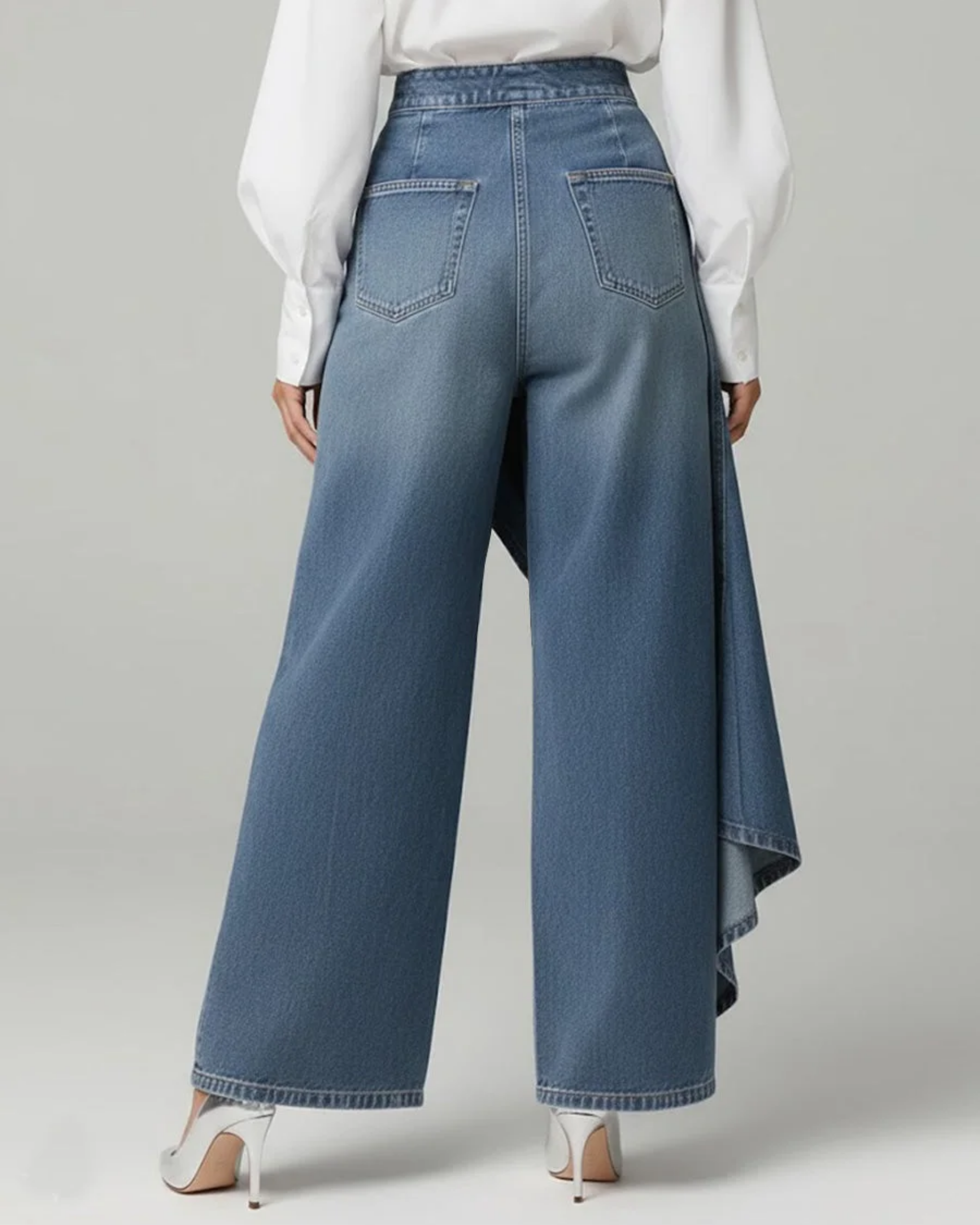 Holly - Wrap Denim Trousers