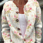 Sorcha | Cream Cardigan with Pink Flowers