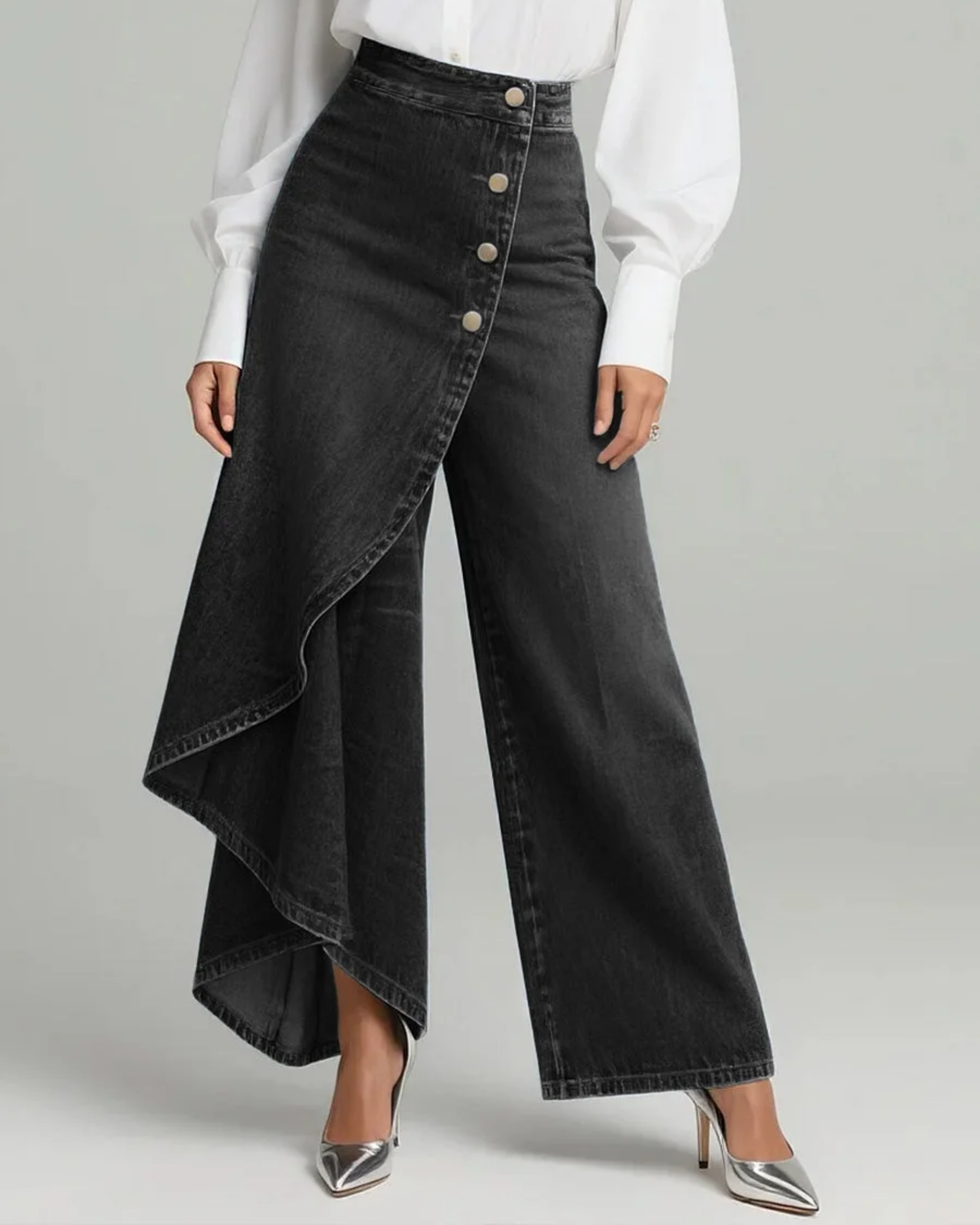 Holly - Wrap Denim Trousers