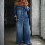 Elsie - Long-Sleeve Off-the-Shoulder Jumpsuit