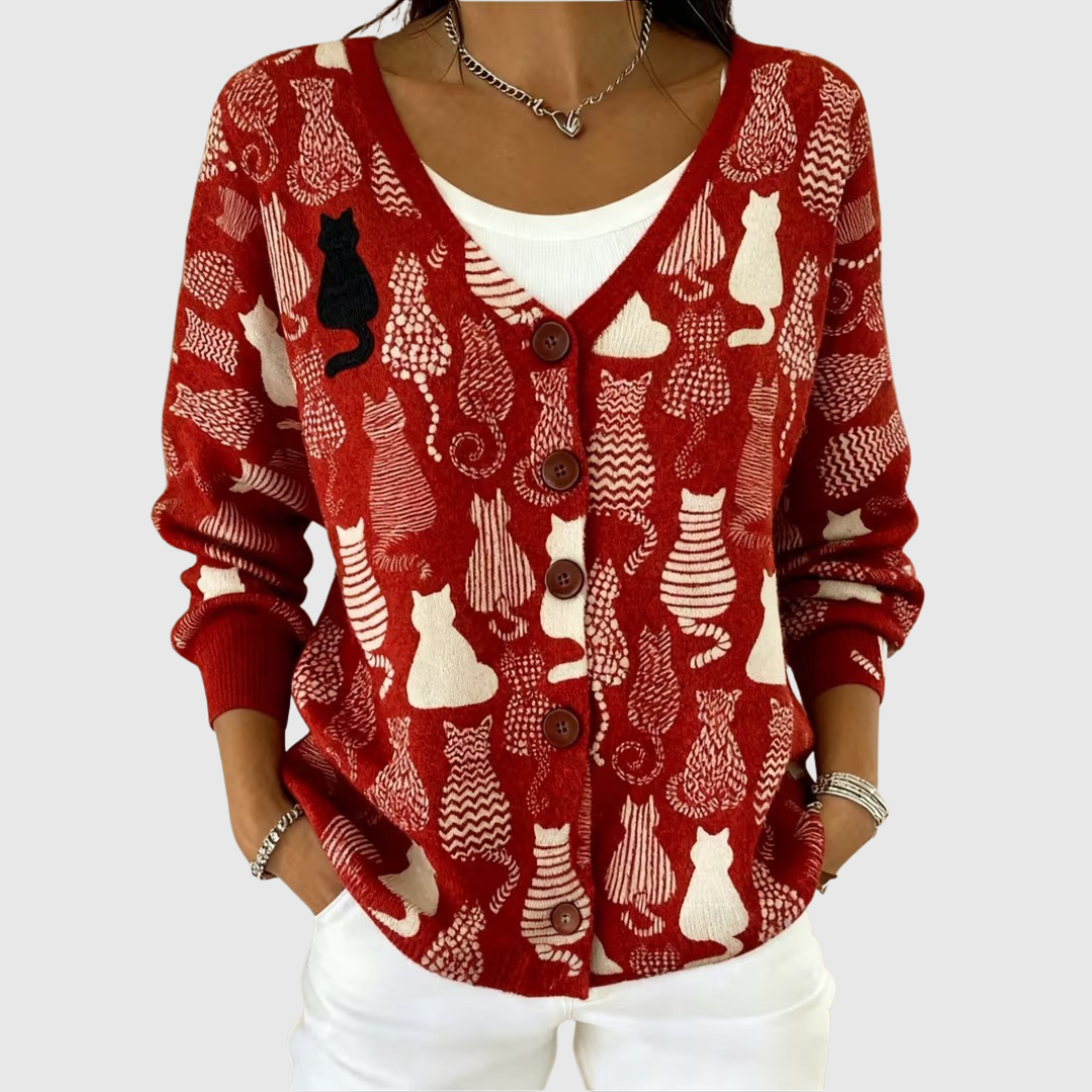Una | Festive Cat Cardigan