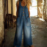 Zoe - Vintage-Wash Denim Jumpsuit