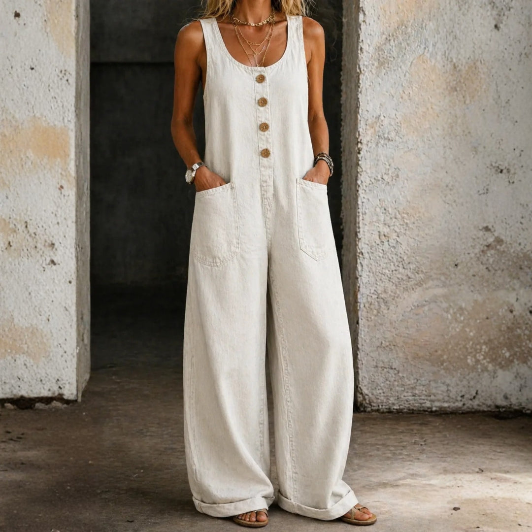 Victoria - Vintage-Wash Denim Dungarees