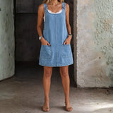 Daisy - Casual Denim Pinafore Dress