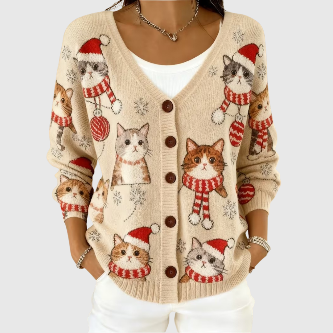Hollie | Festive Kitten Cardigan