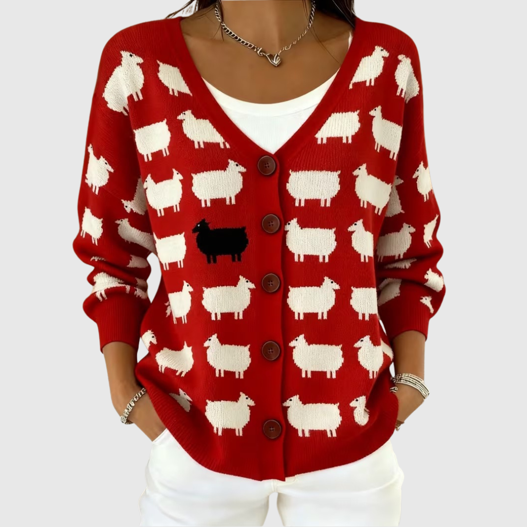 Perdita | Sheep Print Cardigan