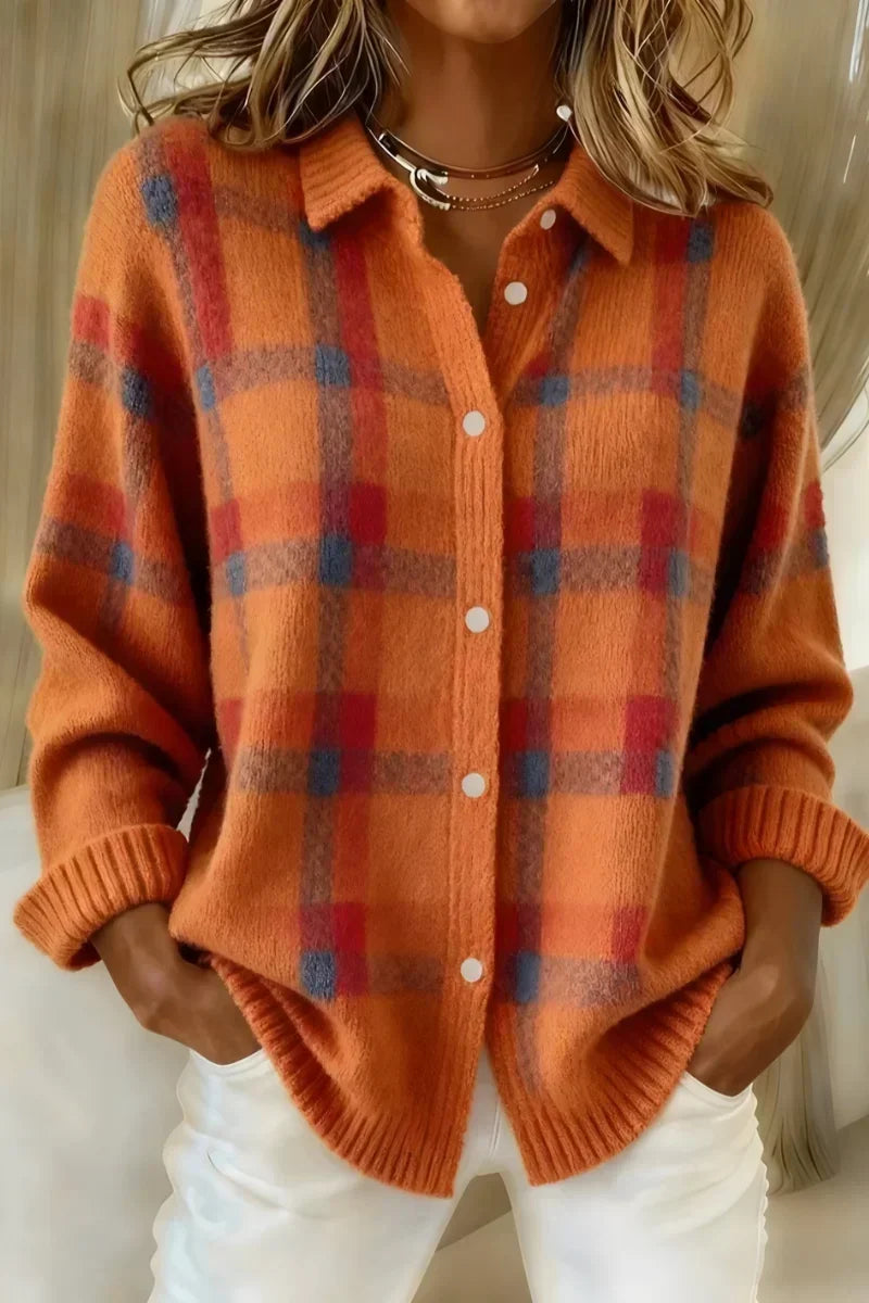 Megan | Checked Knit Cardigan