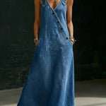Niamh - Long Button-Down Denim Dress