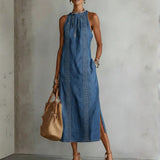 Tilly - Retro Lace Denim Dress
