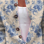 Gaynor | Cream Cardigan with Blue Flowers