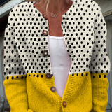Quilla | Spotted Cardigan in Cream & Yellow