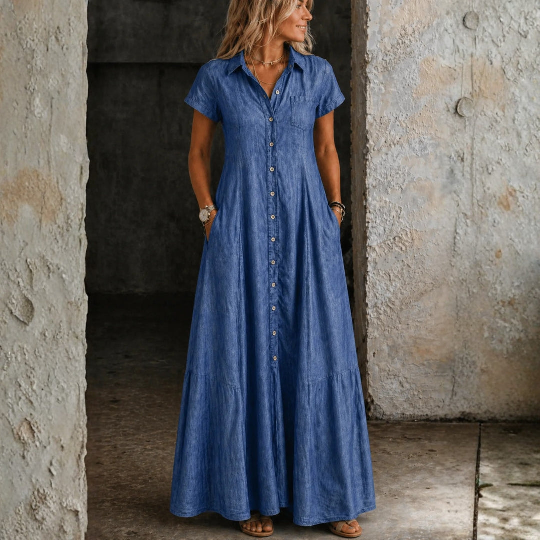 Ruby - Long Denim Dress