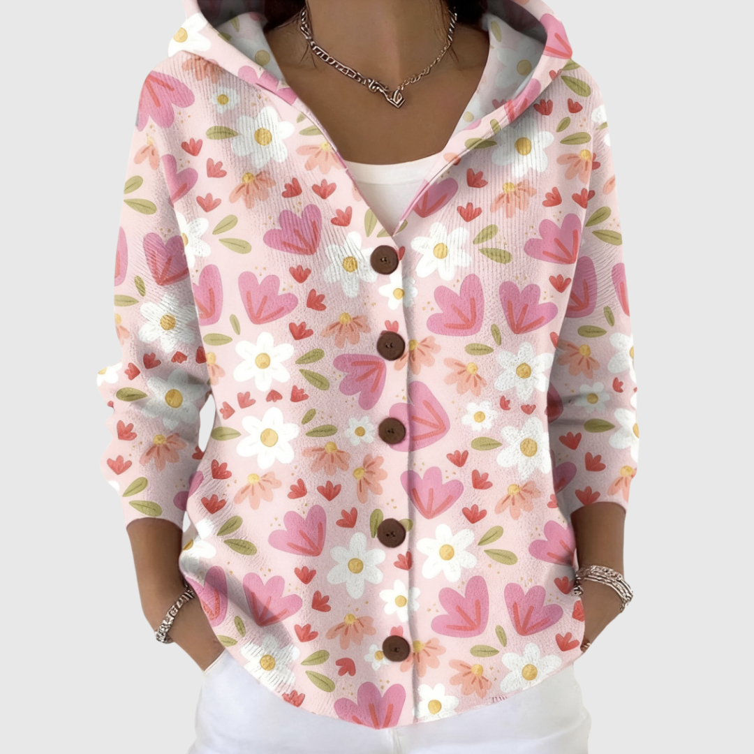Tegan | Heart Print Cardigan