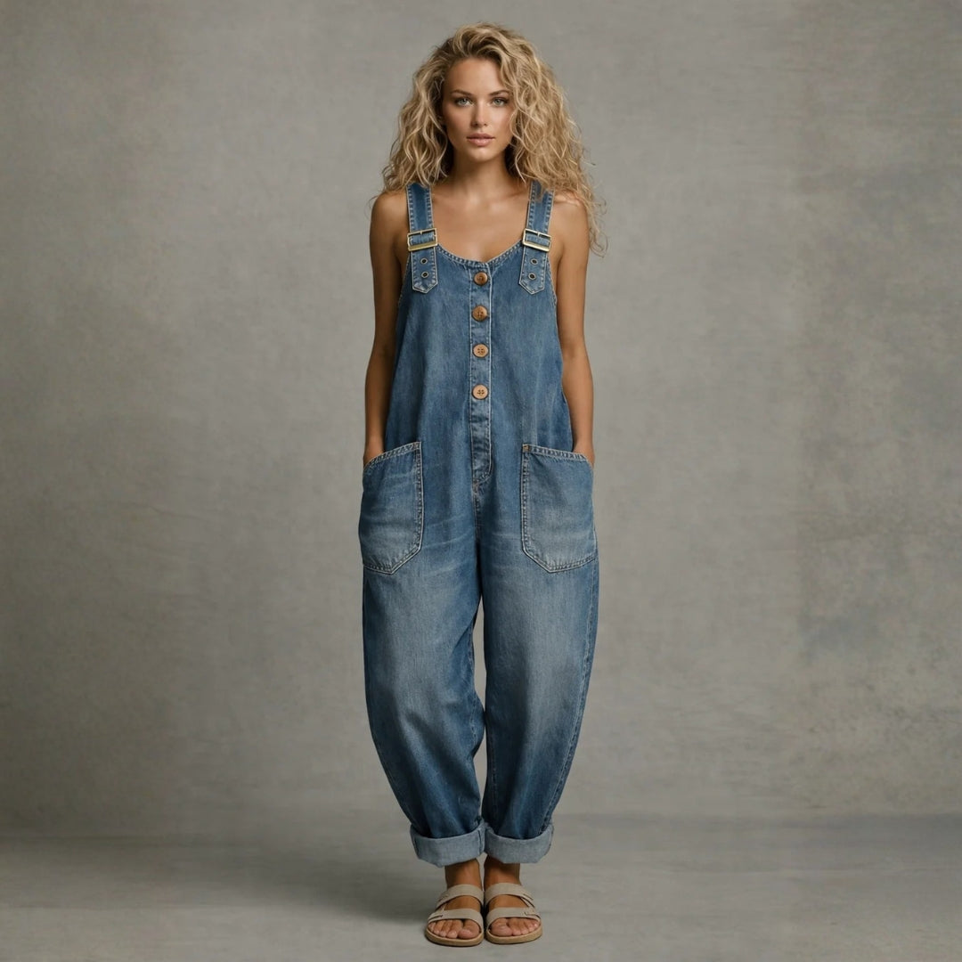 Harriet - Stylish Denim Jumpsuit with Pockets