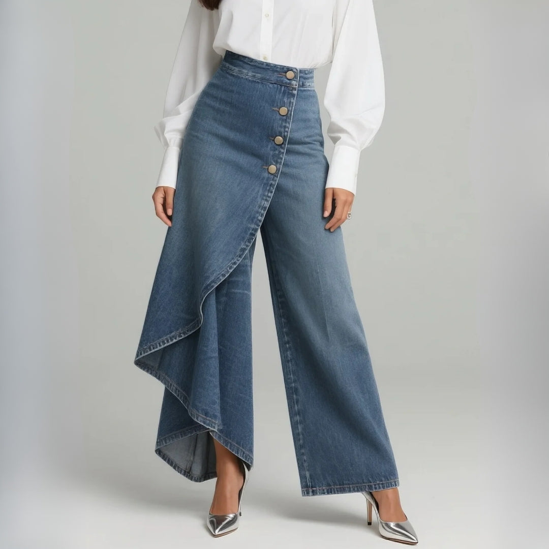 Holly - Wrap Denim Trousers