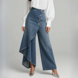 Holly - Wrap Denim Trousers