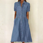 Bethany - Short-Sleeve Denim Dress
