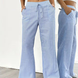 Alina™ | Elegant Striped Trousers with Pockets