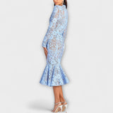 Freya – Elegant Midi Dress in Floral Lace