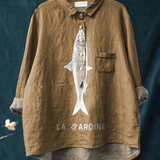 Rose | Casual Blouse Featuring Sardine Design