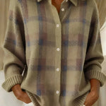 Taylor | Cosy Checked Knit Cardigan