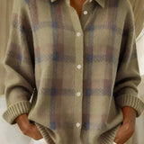 Taylor | Cosy Checked Knit Cardigan