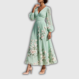 Odelia – Floral Midi Dress with Flowing Silhouette