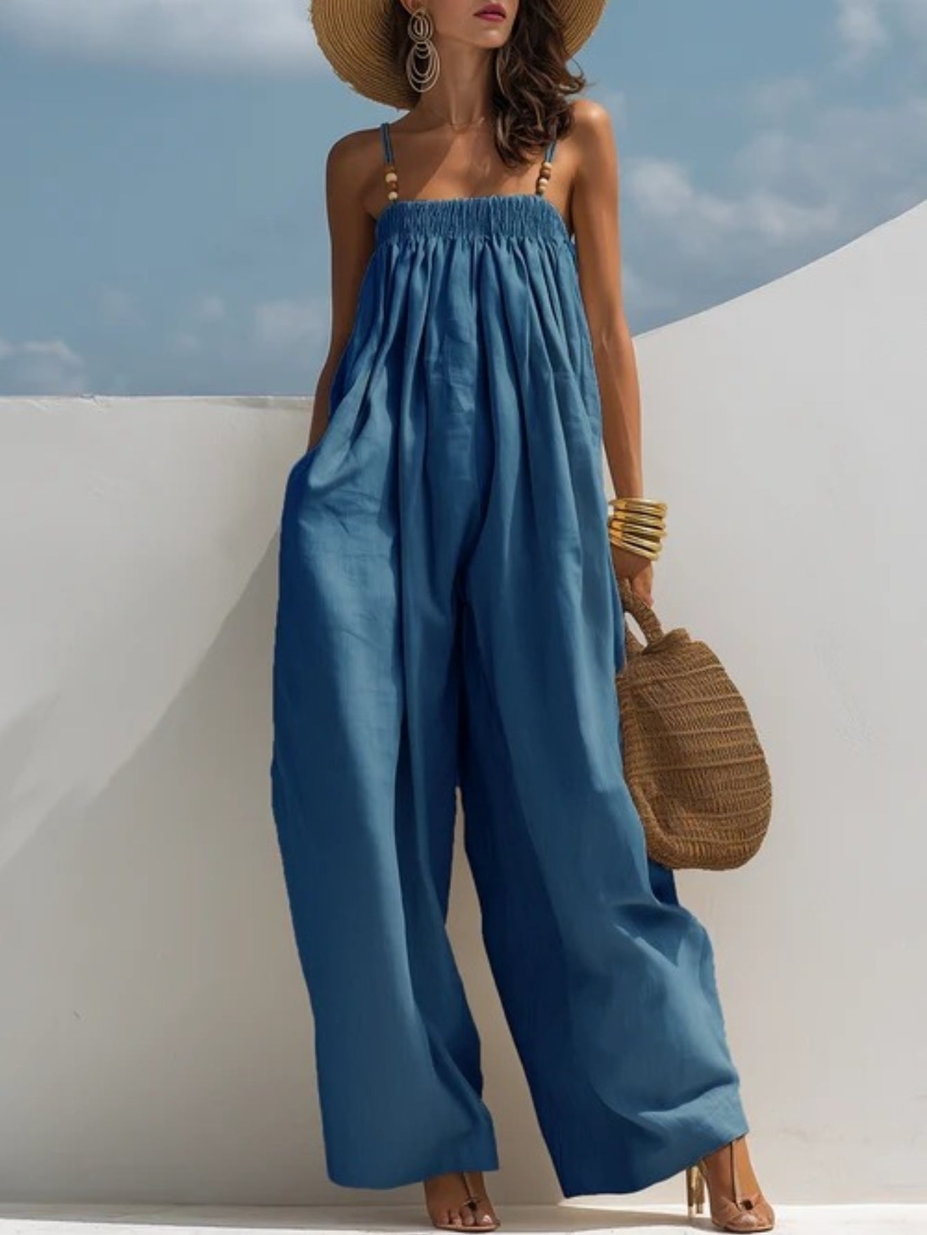 Molly - Wide-Leg Denim Jumpsuit