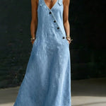 Niamh - Long Button-Down Denim Dress