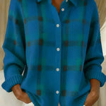 Kelsey | Brushed Knitted Check Cardigan