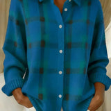 Kelsey | Brushed Knitted Check Cardigan