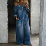 Abigail - Off-the-Shoulder Denim Jumpsuit