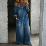 Abigail - Off-the-Shoulder Denim Jumpsuit