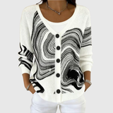 Wilhelmina | Wave Print Cardigan