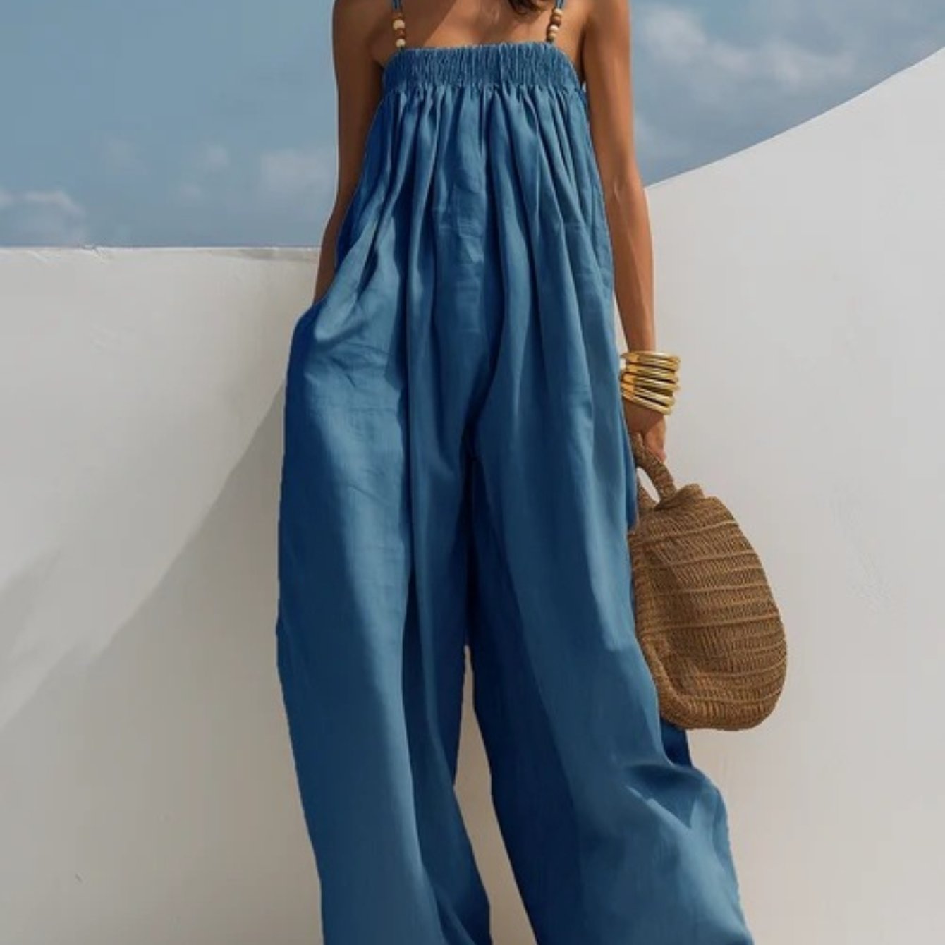 Molly - Wide-Leg Denim Jumpsuit
