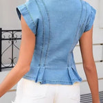 Isobel - V-Neck Denim Top