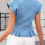 Isobel - V-Neck Denim Top