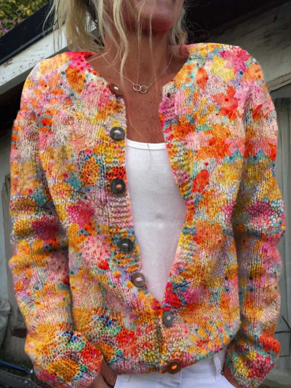 Briony | Cardigan with Vibrant Floral Print