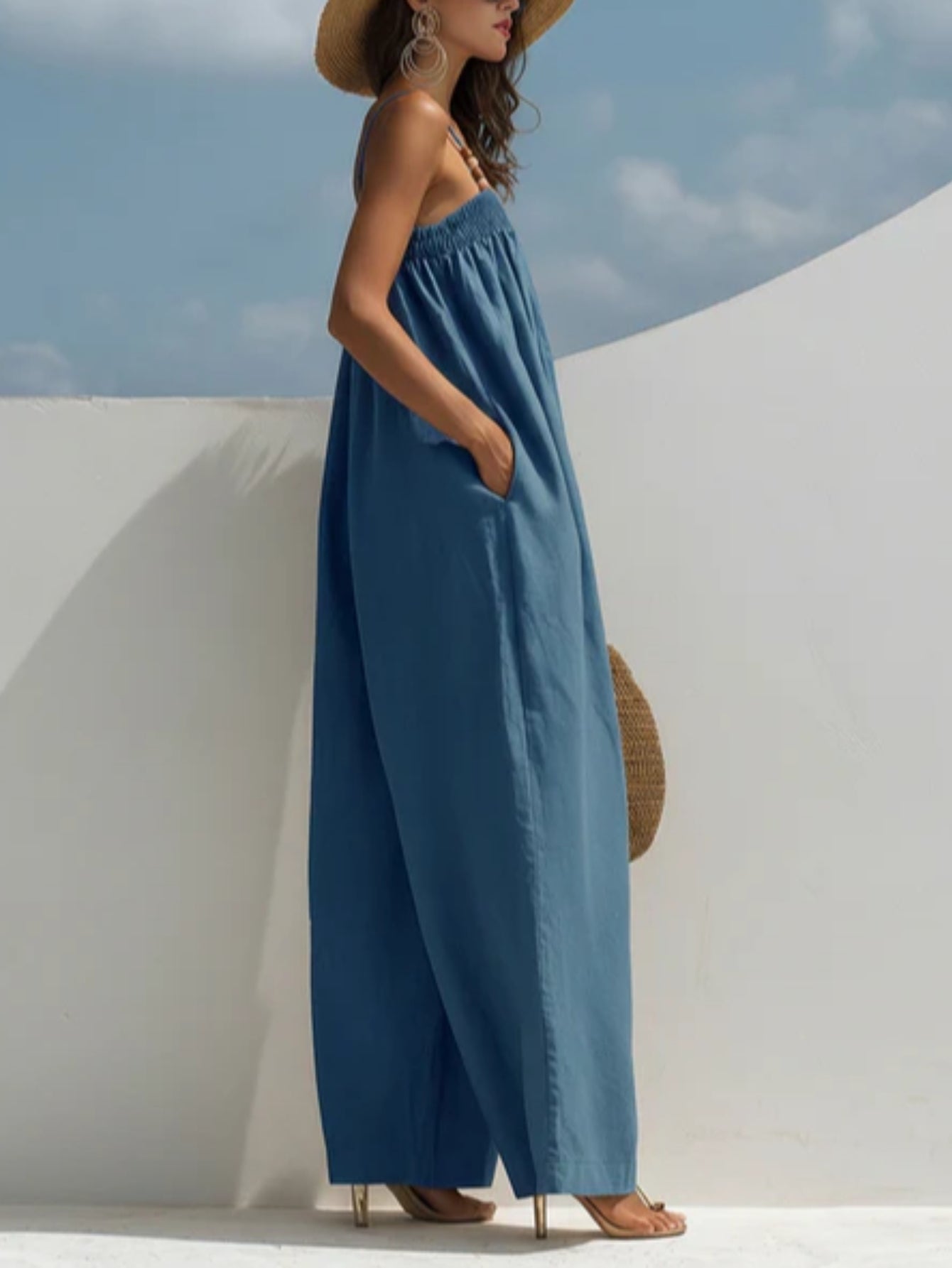 Molly - Wide-Leg Denim Jumpsuit