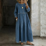 Sophie - Peter Pan Collar Denim Dress