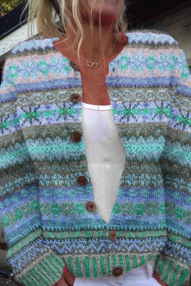 Rowan | Cardigan with Nordic Pastel Pattern