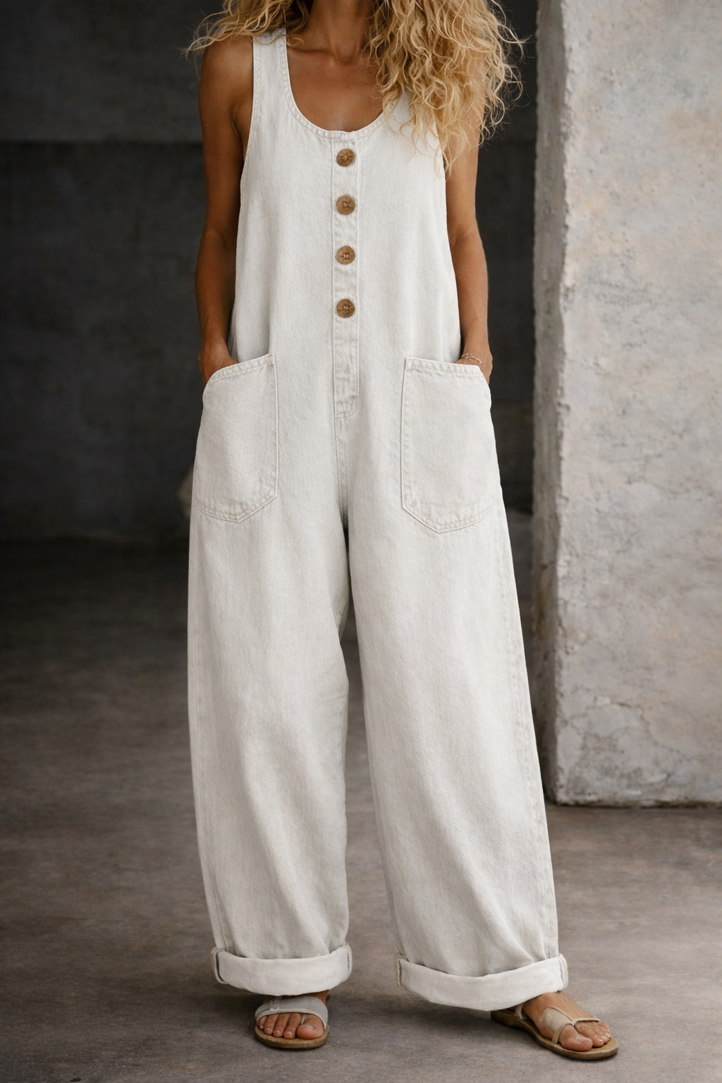 Victoria - Vintage-Wash Denim Dungarees