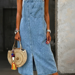 Georgia - Casual Denim Pinafore Dress
