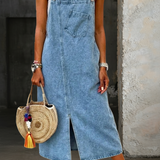 Georgia - Casual Denim Pinafore Dress
