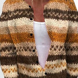 Cressida | Striped Cardigan in Brown & Cream