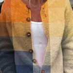 Dulcie | Colour-Block Cardigan in Ochre & Blue