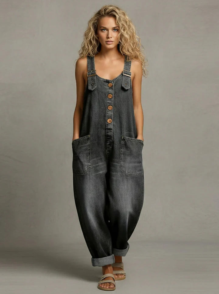 Harriet - Stylish Denim Jumpsuit with Pockets